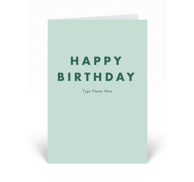 Personalised Card - Happy Birthday - Green