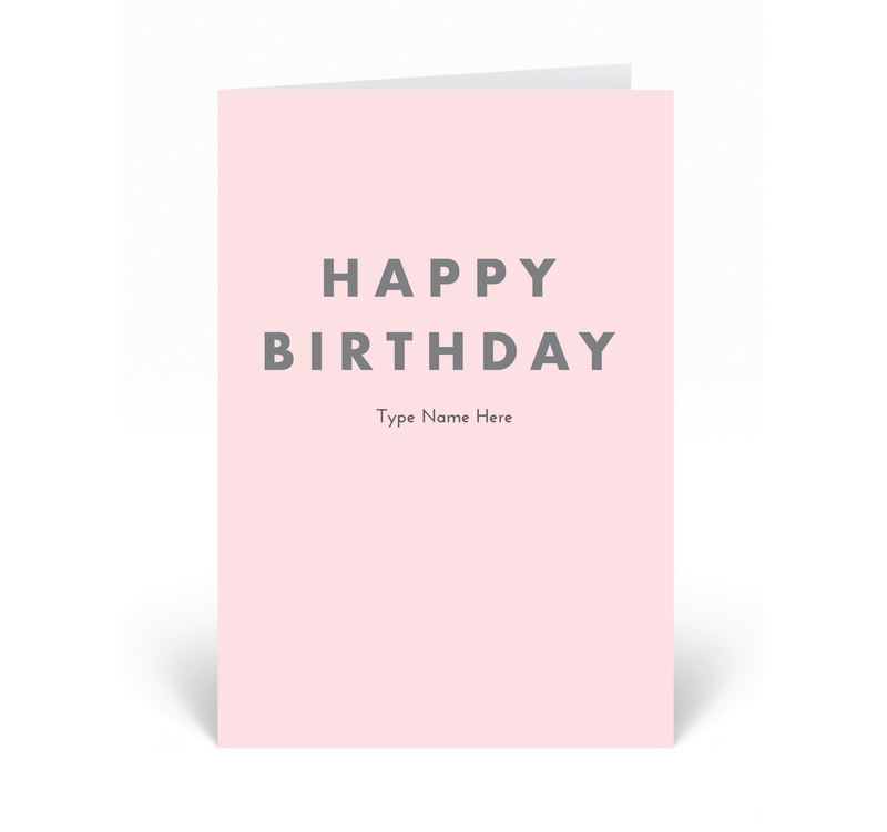 Personalised Card - Happy Birthday - Pink