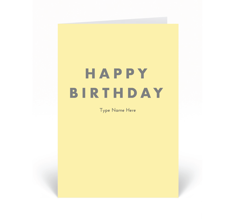 Personalised Card - Happy Birthday - Yellow