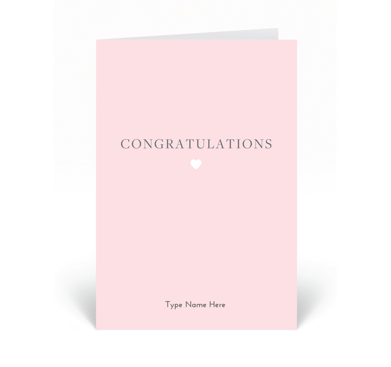 Personalised Card - Congratulations - Pink