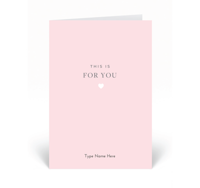 Personalised Card - For You - Pink