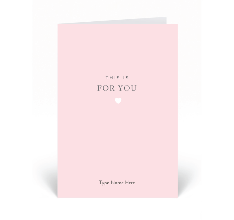 Personalised Card - For You - Pink