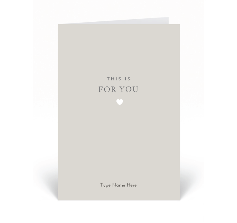 Personalised Card - For You - Sand