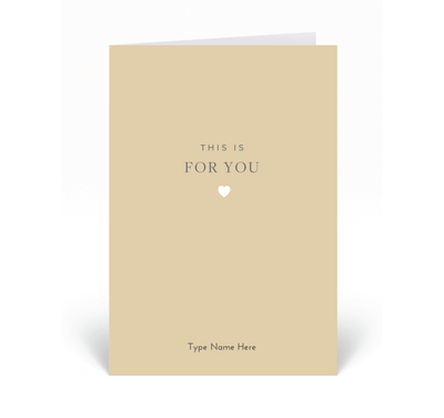 Personalised Card - For You - Light Tan