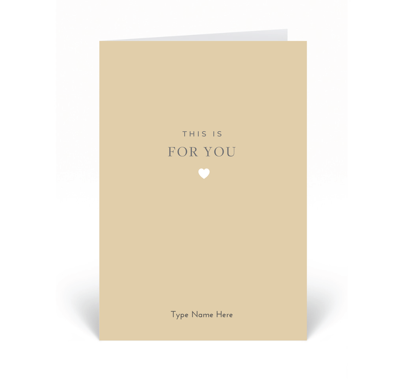 Personalised Card - For You - Light Tan