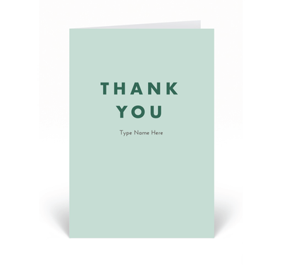 Personalised Card - Thank You - Green