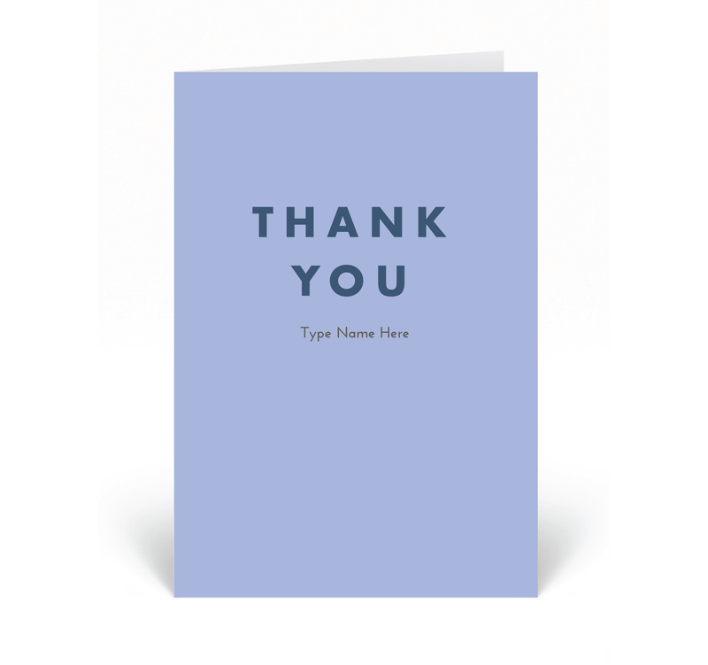 Personalised Card - Thank You - Blue
