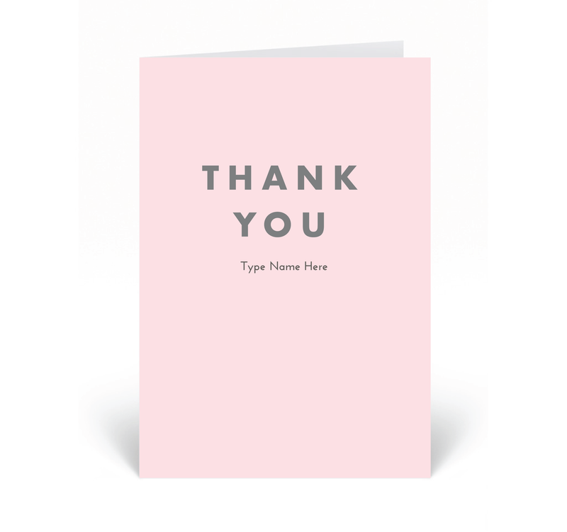 Personalised Card - Thank You - Pink