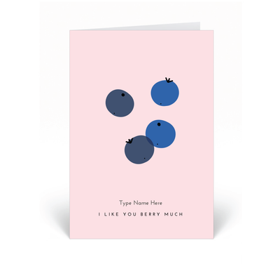 Personalised Card - I Like You Berry Much - Pink