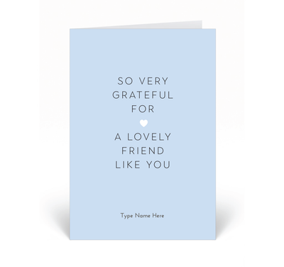 Personalised Card - So Very Grateful - Blue