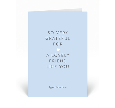 Personalised Card - So Very Grateful - Blue