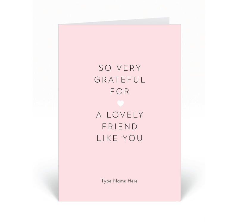 Personalised Card - So Very Grateful - Pink