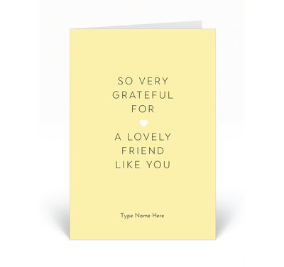 Personalised Card - So Very Grateful - Yellow