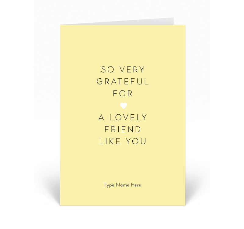 Personalised Card - So Very Grateful - Yellow