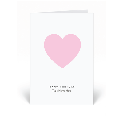 Personalised Card - Happy Birthday - Heart - Pink