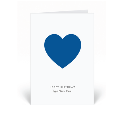 Personalised Card - Happy Birthday - Heart - Blue