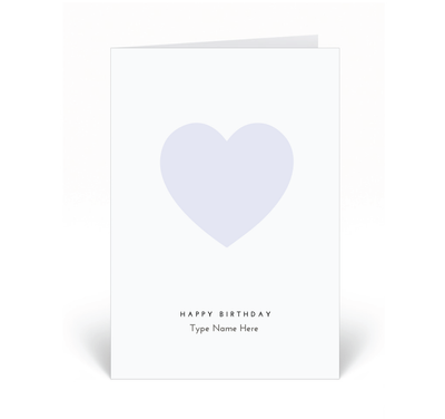 Personalised Card - Happy Birthday - Heart - Lilac