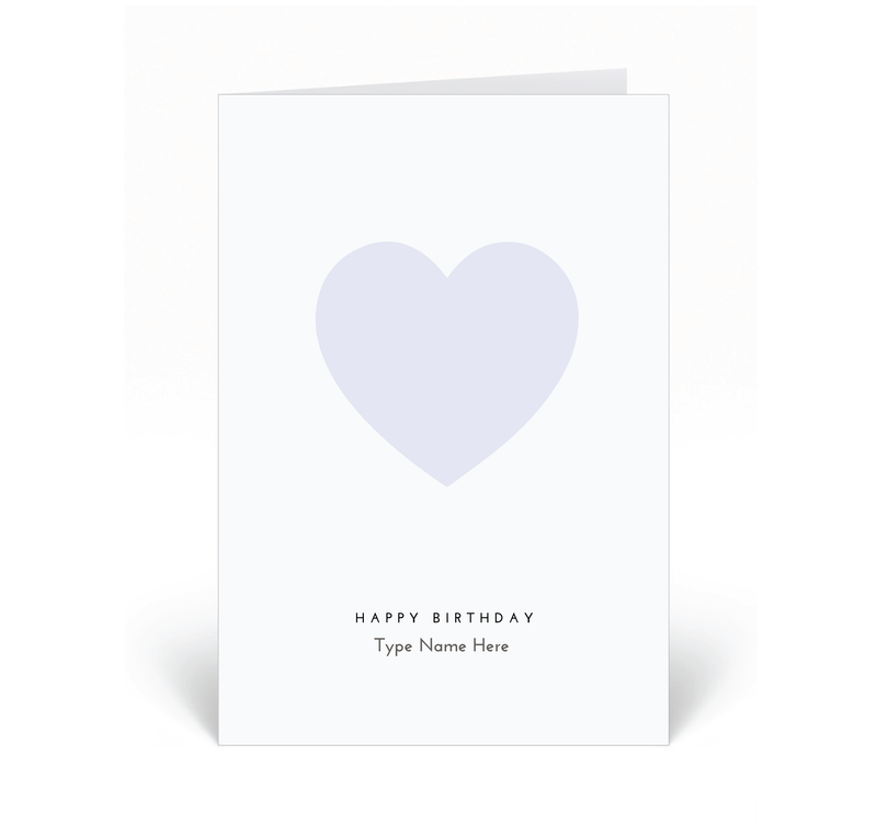 Personalised Card - Happy Birthday - Heart - Lilac