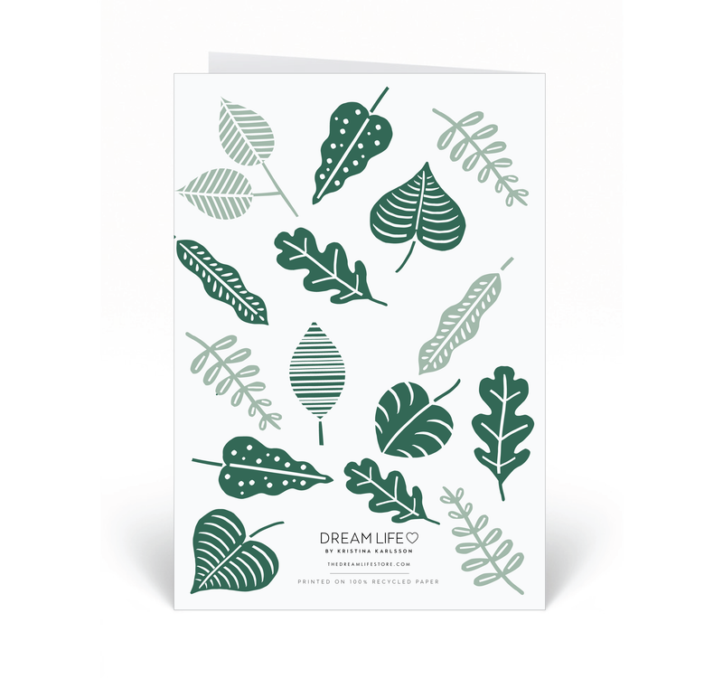 Personalised Card - Happy Birthday - Leaves - Green