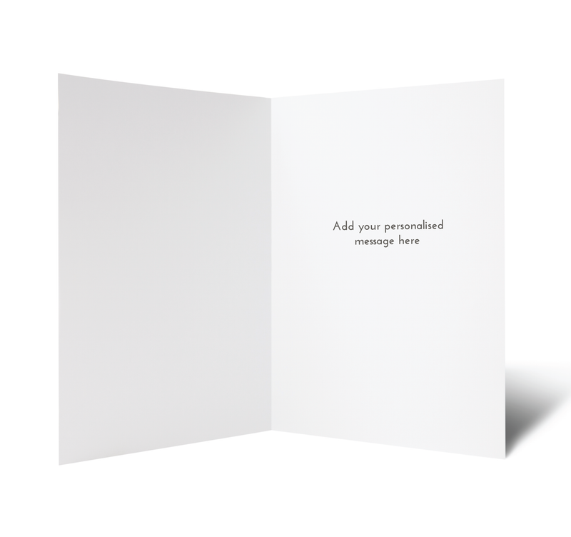 Personalised Card - Happy Birthday - Leaves -Grey