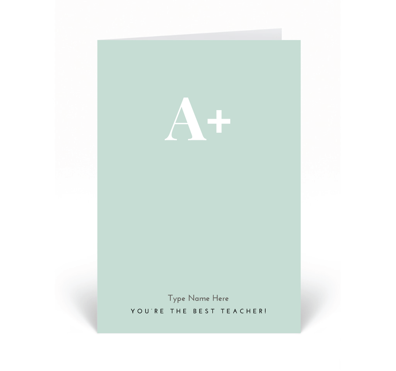 Personalised Card - A+ Teacher