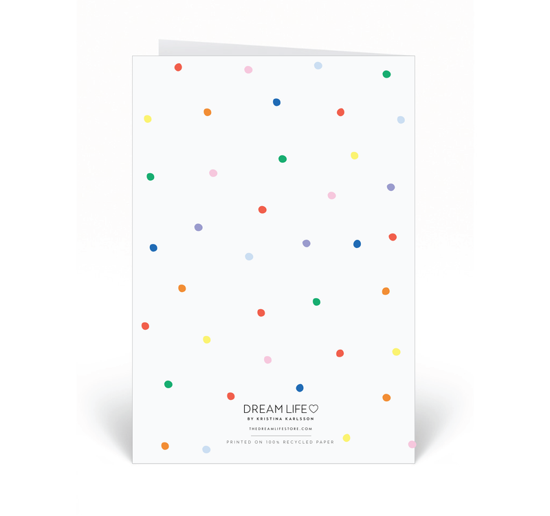 Personalised Card - Thank You - Dots - Rainbow