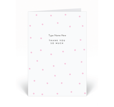 Personalised Card - Thank You - Dots - Pink