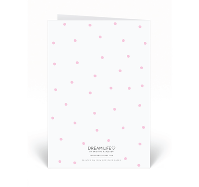 Personalised Card - Thank You - Dots - Pink