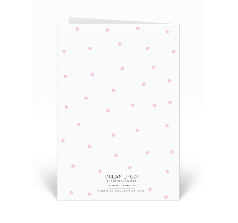 Personalised Card - Thank You - Dots - Pink