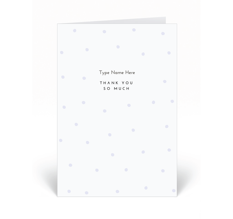 Personalised Card - Thank You - Dots - Lilac