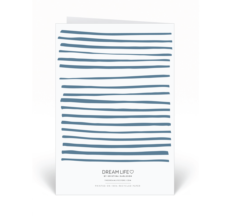 Personalised Card - Thank You - Stripe - Blue