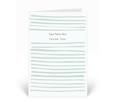 Personalised Card - Thank You - Stripe - Green