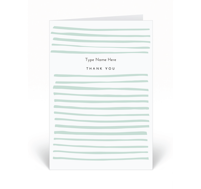 Personalised Card - Thank You - Stripe - Green