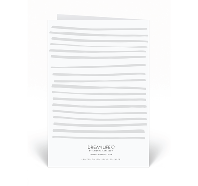 Personalised Card - Thank You - Stripe - Grey