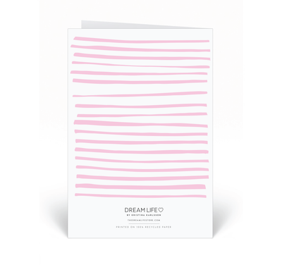 Personalised Card - Thank You - Stripe - Pink