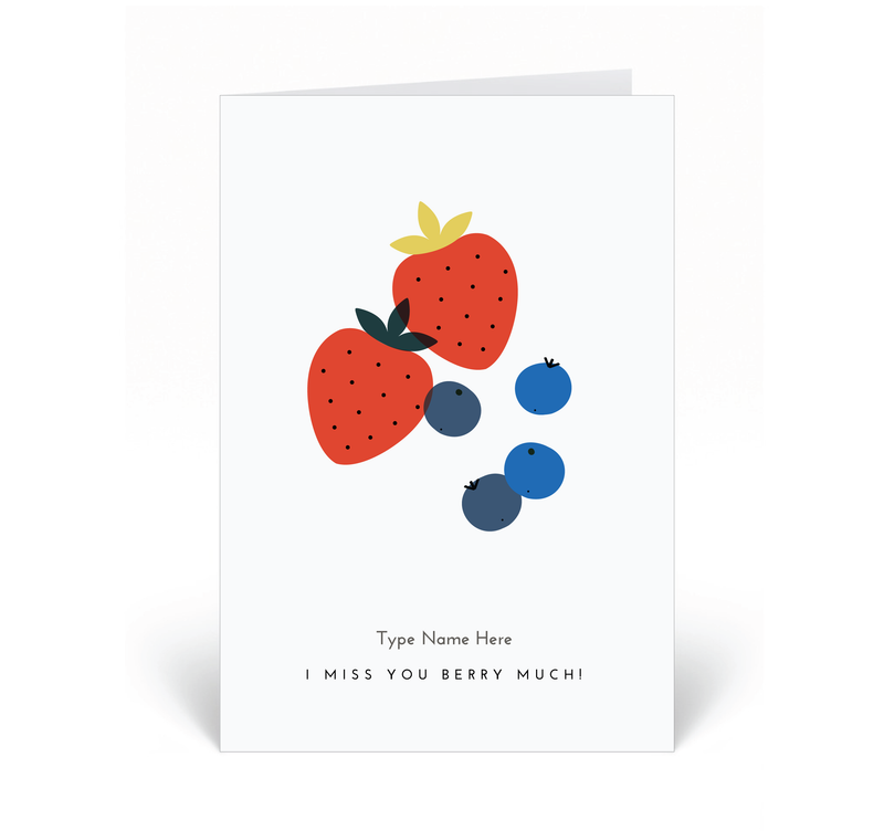 Personalised Card - I Miss You Berry Much