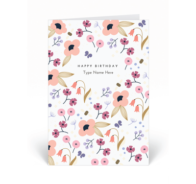 Personalised Card - Happy Birthday - Spring  - Pink