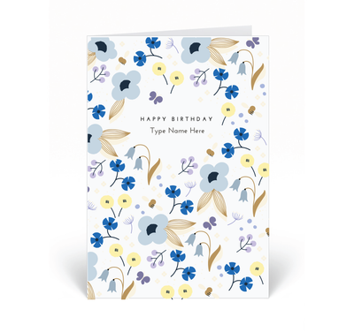 Personalised Card - Happy Birthday  - Spring  - Blue