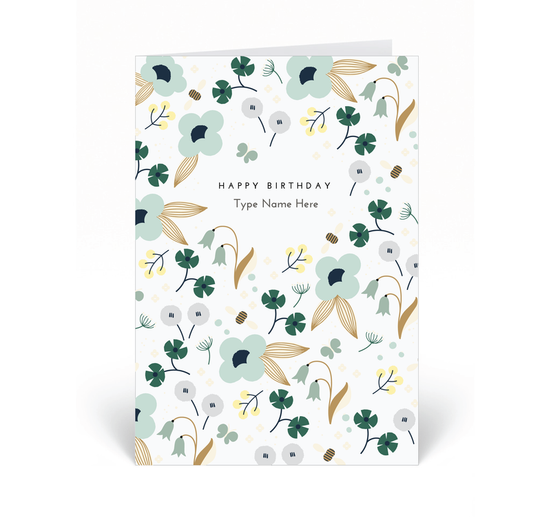 Personalised Card - Happy Birthday - Spring  - Green