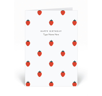 Personalised Card - Strawberries - Happy Birthday