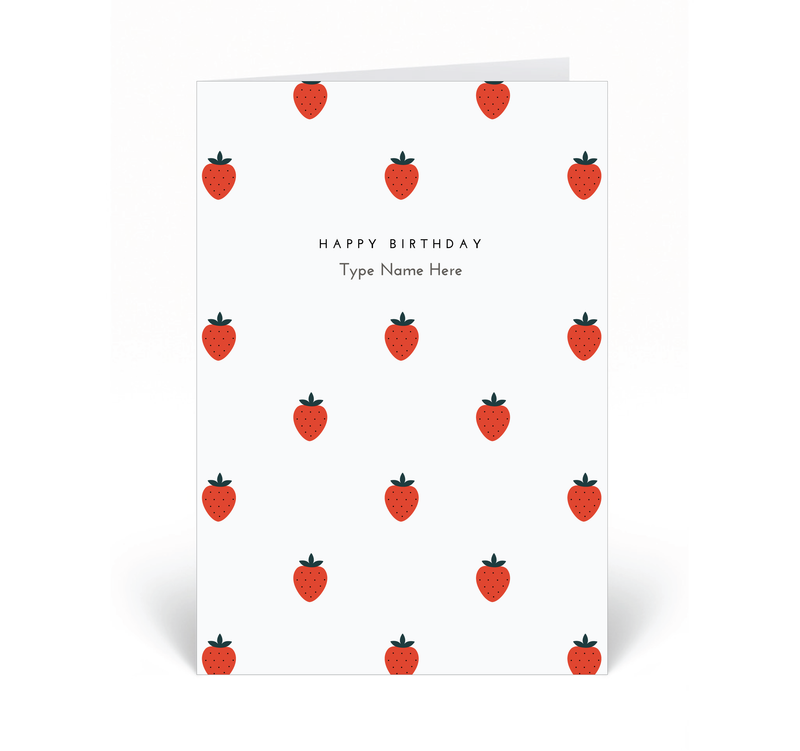 Personalised Card - Strawberries - Happy Birthday