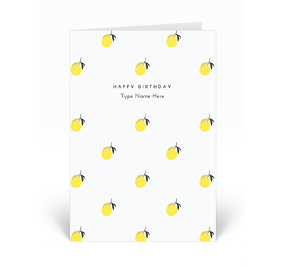 Personalised Card - Lemons - Happy Birthday