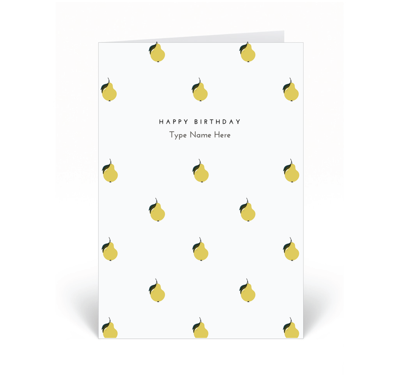 Personalised Card - Pears - Happy Birthday