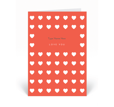 Personalised Card - Love You - Red