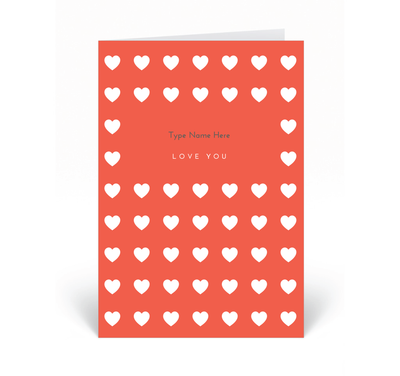 Personalised Card - Love You - Red