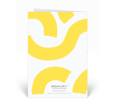 Personalised Card - Happy Birthday - Squiggle - Yellow