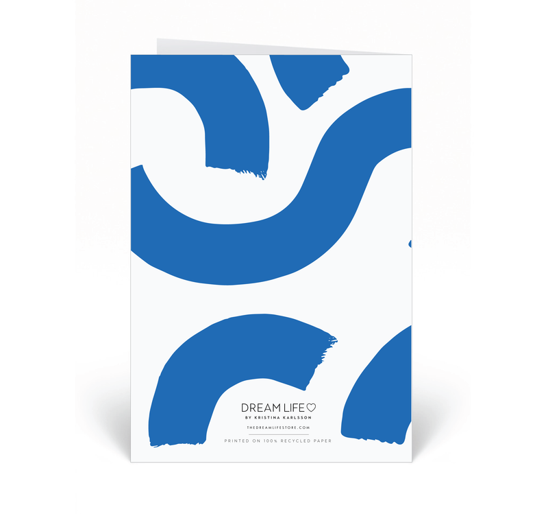 Personalised Card - Happy Birthday - Squiggle - Blue