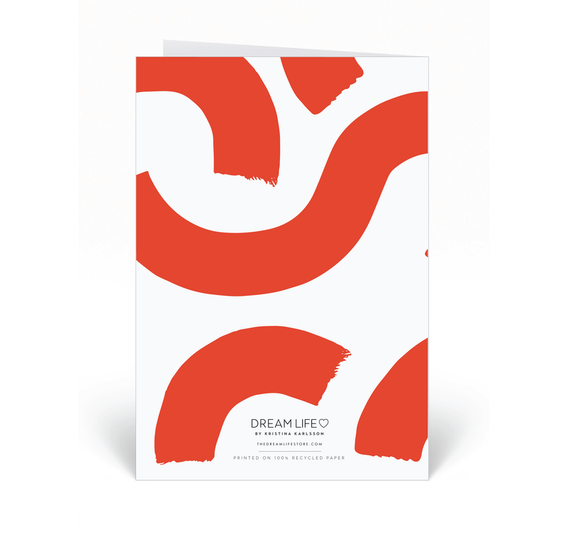 Personalised Card - Happy Birthday - Squiggle - Red