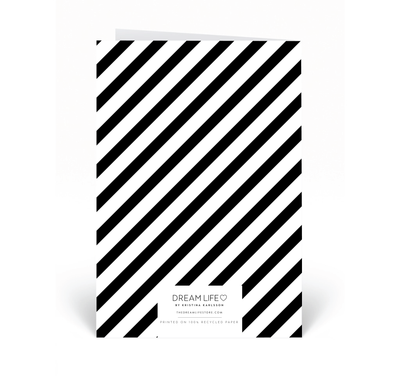Personalised Card - Happy Birthday - Stripe - Black