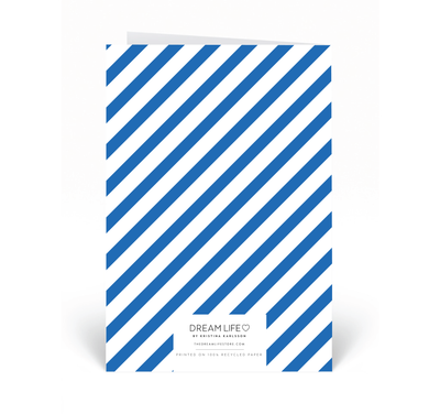 Personalised Card - Happy Birthday - Stripe - Blue